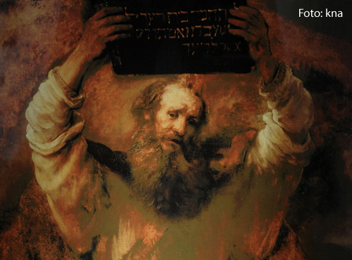 Ein Gemälde von 1659  zeigt Mose mit den Gesetzestafeln  