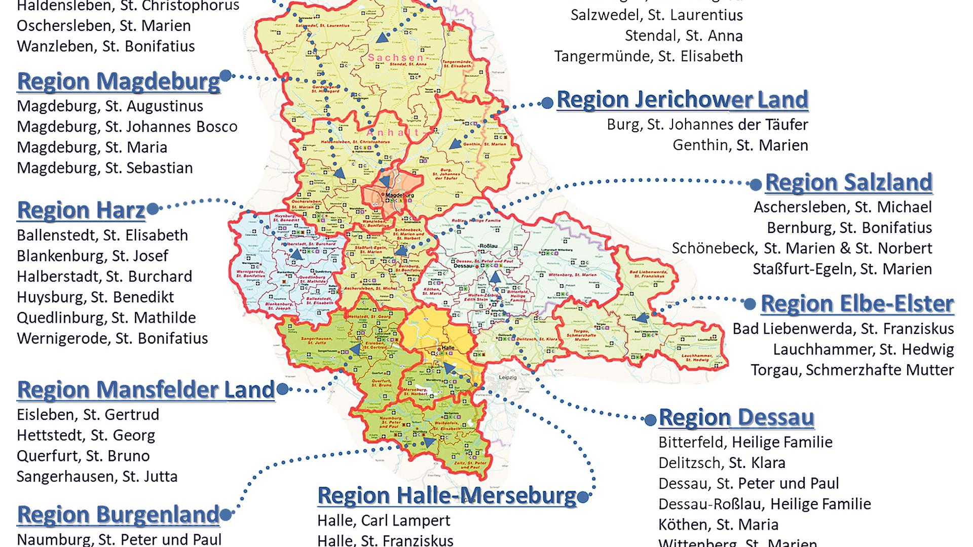 Pastoralregionen Bistum Magdeburg